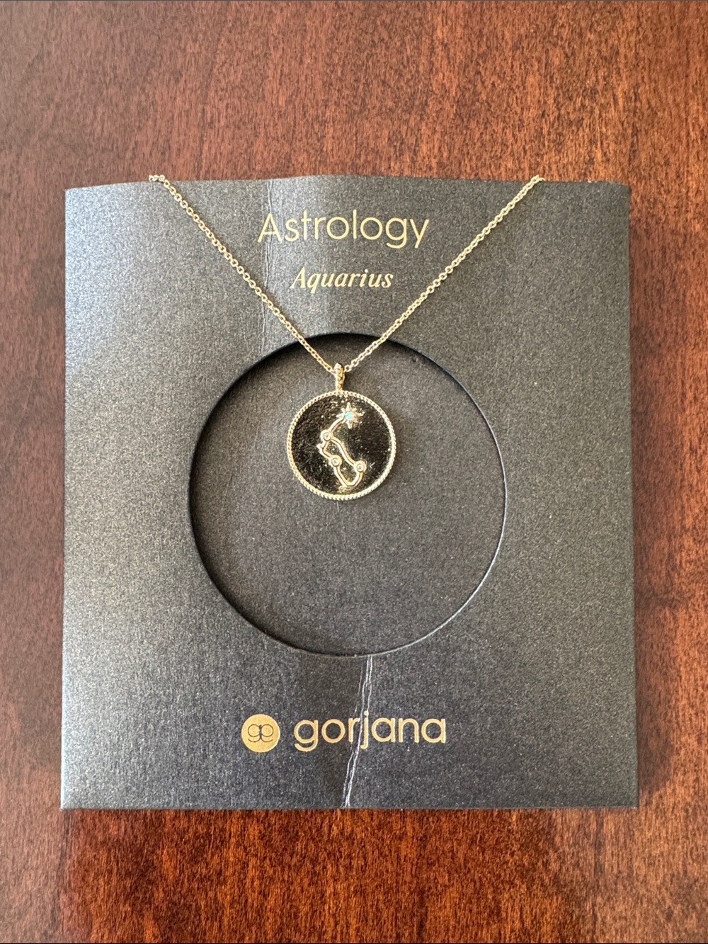 Gorjana Gold Aquarius Astrology Disc Necklace